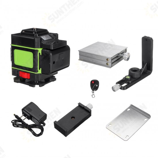 LED Display LD Green Light Laser Level 3D 360° 12 Line Cross Self Leveling Measure Tool