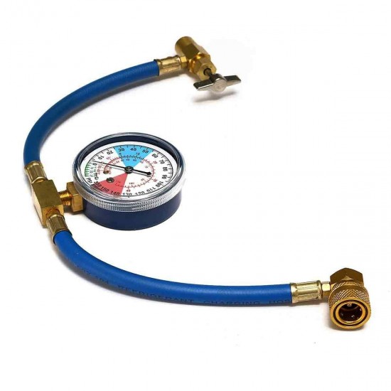 R134A Car Auto Air Conditioning AC Refrigerant Recharge Measuring Hose Gauge Kit