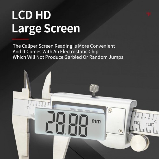 Stainless Steel Digital metal Fraction Caliper 150mm mm/ Inch High Precision large LCD display Vernier Caliper