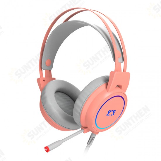 STH200 Gaming Headphone 7.1 Channel 50mm Driver USB Wired / 3.5mm Wired LED Light Gamer Headset with Mic for Computer PC PS3/4