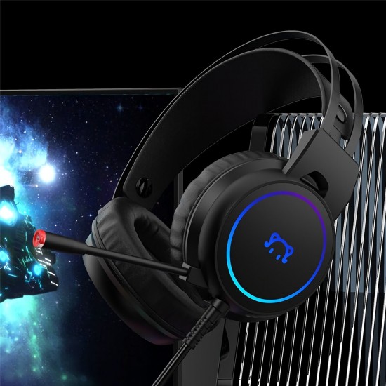 STH200 Gaming Headphone 7.1 Channel 50mm Driver USB Wired / 3.5mm Wired LED Light Gamer Headset with Mic for Computer PC PS3/4