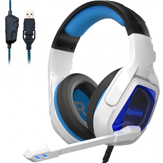 MH901 Gming Headset Virtual 7.1 Sound Effect USB Interface Omnidirectional Flexible Microphone for PS4 Laptop PC