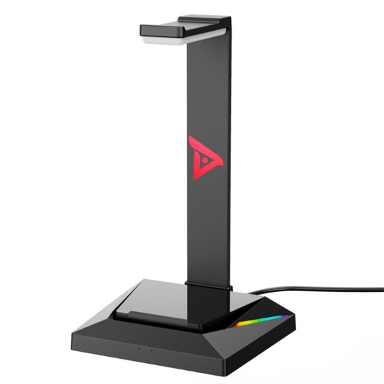WE-100 Headphone Stand RGB Breathing Light Computer Headset Stand Phone Holder USB USB-C Expand Port