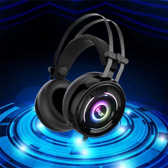 PG-R008 Wired Gaming Headphone 50mm Speaker 3.5mm Audio & USB Plugs With Mic Headset For PC Console Gaming