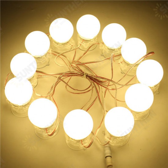 12Pcs Makeup Mirror Vanity LED Light Bulbs LED Gadgets Kit for Dressing Hollywood Super Star