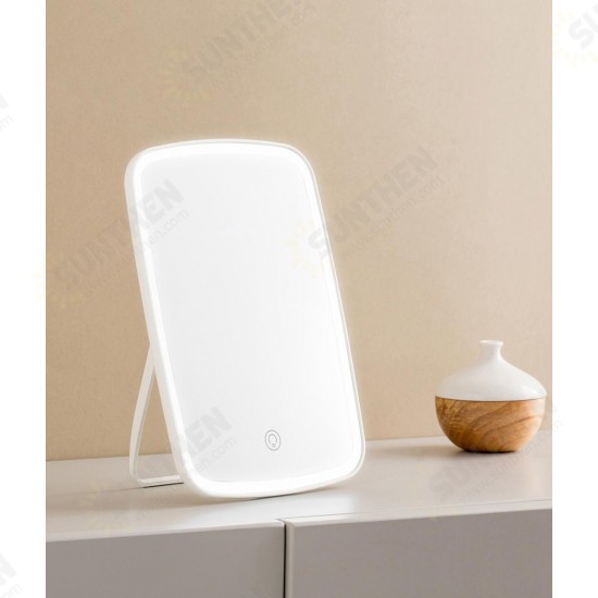 Portable Makeup Mirror Desktop LED Light USB Rechargeable Folding Touch Dimmable Lamp for Dormitory Home