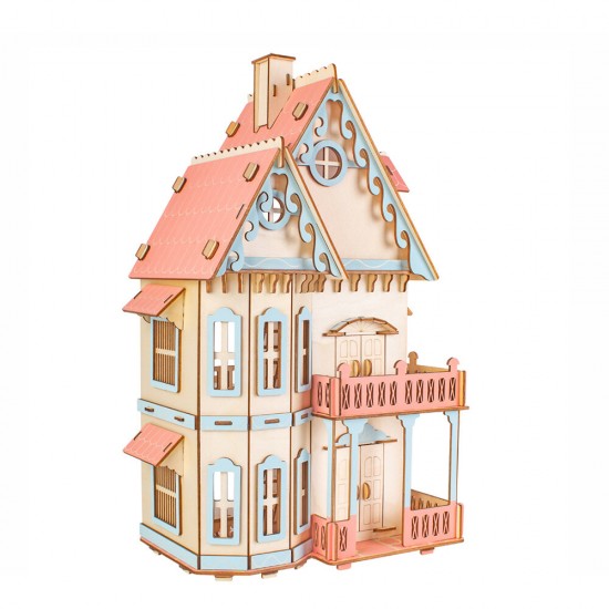 3D Wooden Simulation Assembly Building Model Gothic house/ Dream Villa/ St. Vasey Church For Children Toys