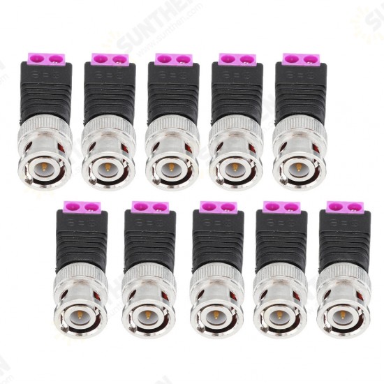 10Pcs BNC Male Connector Audio Video Q9 Joint 2 Bit Twisted Wire Press Joint Jack Connector