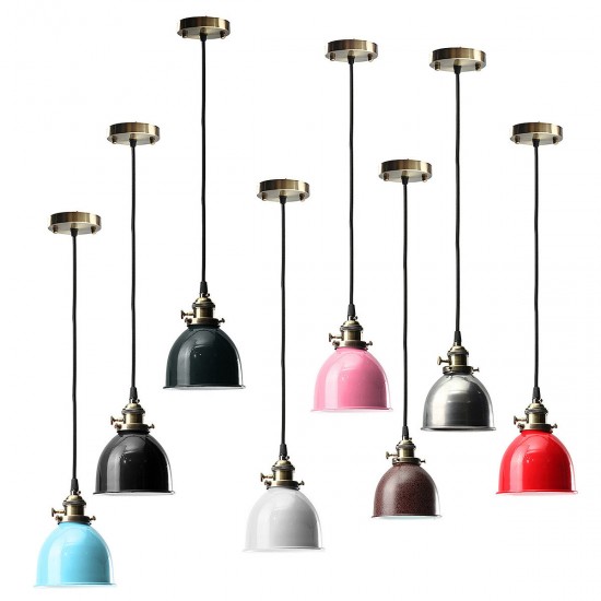 E27 Vintage Retro Hanging Pendant Light Ceiling Lamp Shade Fixture Lampshade