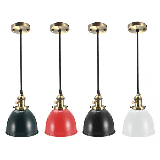 Cafe Style Retro Ceiling Light Pendant Metal Shade-Modern Rustic Industrial Vintage Look-E27 Socket Height-adjustable Lampshade-for Loft Bar Cafe