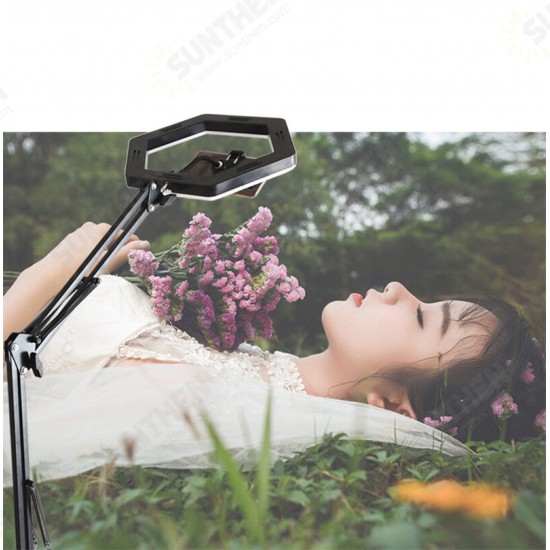 Desktop Stand LED Lamp Light Mobile Phone Bracket Ring Light USB Powered Color Temperature Brightness Control Selfie Photography Phone Streaming Light