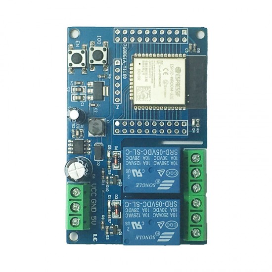 DC5-60V Power Supply Dual WiFi bluetooth Relay Module ESP32-WROOM Secondary Development Board