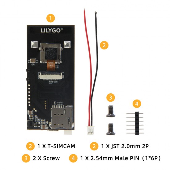 T-SIMCAM ESP32-S3 CAM Development Board WiFi Bluetooth 5.0 Wireless Module With OV2640 Camera TF Slot Adapt T-PCIE SIM