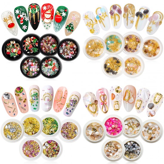 3D Mixed Nail Art Rhinestones Diamonds Crystals Beads Gems for DIY Decor