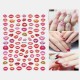 3D Nail Art Stickers Heart Colorful Red Lip Nail Transfer Decals Valentine's Day Tips