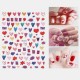 3D Nail Art Stickers Heart Colorful Red Lip Nail Transfer Decals Valentine's Day Tips