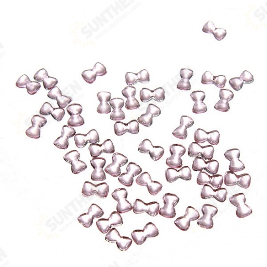 50pcs Acrylic Rhinestone Nail Arts Craft Bow Bowknot Gems Decoration