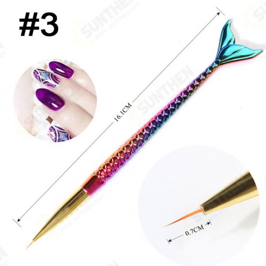 1pc Nail Art Pen Mermaid DIY Drawing Design And Line Painting Manicure Dotting Tools