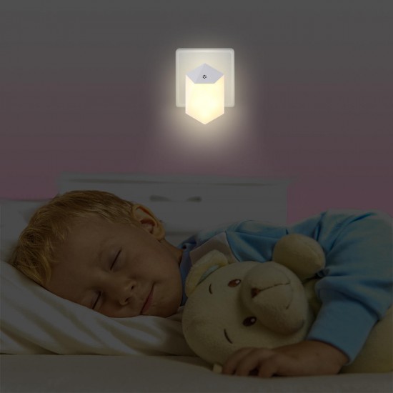 0.5W 6 LED Light-controlled Night Light Wall Hallway Bathroom Bedroom Kid Warm White Lamp AC110-240V