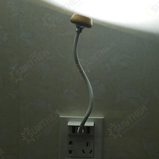 1W Flexible USB Wood LED Reading Lamp Night Light for Computer Notebook PC Laptop Power Bank