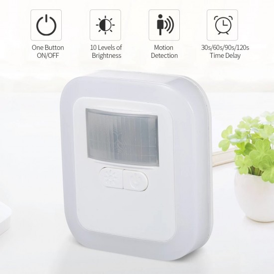 2.4W Light Control 10 Gears Dimming Delay Human Body Intelligent Induction Sound and Light Remote Control Energy Saving Brightness Night Light Bedroom