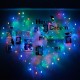 2x1m 128 LED Heart Shape Light String 220V Curtain Light Home Decor Celebration for Festival Christmas