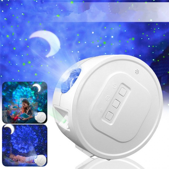 3 In 1 USB LED Galaxy Starry Night Light Sky Projector Ocean Wave Star Lamp