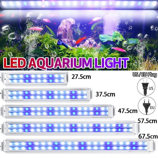 3/5/7/9W 220V US Plug Fish Tank Lamp LED Energy-Saving Blue+White Light Line Switch