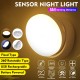 360 Degree Rotation LED Motion Sensor Night Light USB Rechargeable Lamp with Magnetic Base for Stairs Bedroom Bathroom Kitchen Hallway White/Warm Light