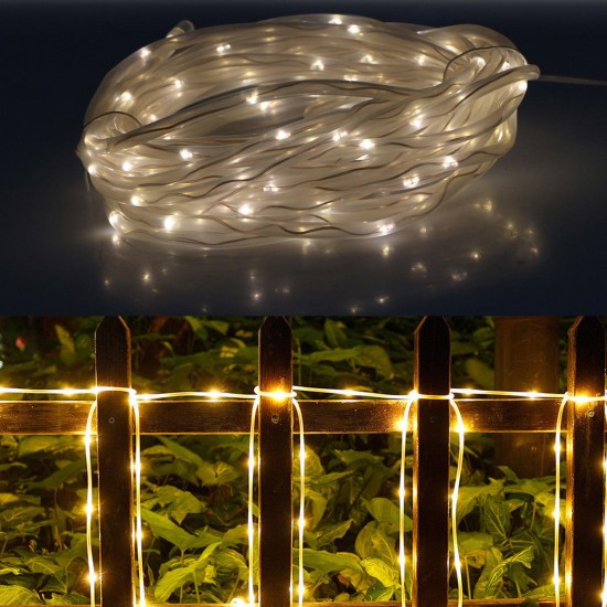 39FT 100 LED Solar String Rope Fairy Light Waterproof Xmas Wedding Party Decor Night Light