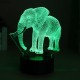 3D Acrylic LED 7/16 Colors Colorful Night Lights Elephant Model Remote Control Touch Switch Night Light