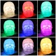 3D Colorful LED Skull Night Light Remote Control Stress Relief USB Rechargeable