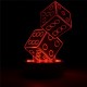 3D Dice Shape RGB USB Night Light Color Changing LED Table Lamp + 24 Key Controller Xmas Gift