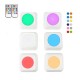 3pcs / 6pcs Colorful Remote Control Pat Night Light for Wardrobe Kitchen Bedroom Cabinet Square Shape