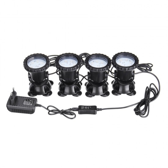 4 in 1 RGB LED Underwater Submersible Pond Spot Light Garden Tank Aquarium with Remote