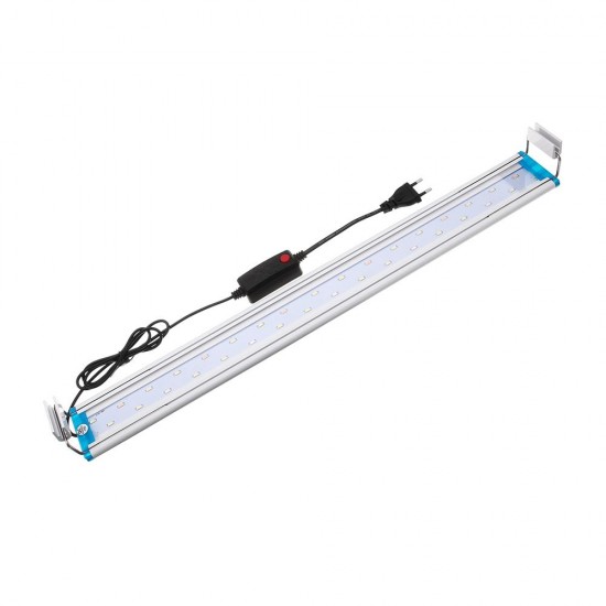 48.5CM Aluminum Adjustable LED Aquarium Light Fish Tank Panel Lamp Blue+White AC220V