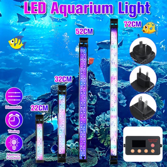 52CM Super Slim RGB LED Aquarium Lighting Aquatic Plant Light Fish Tank Lamp Waterproof Clip on Lamp for Fish Tank