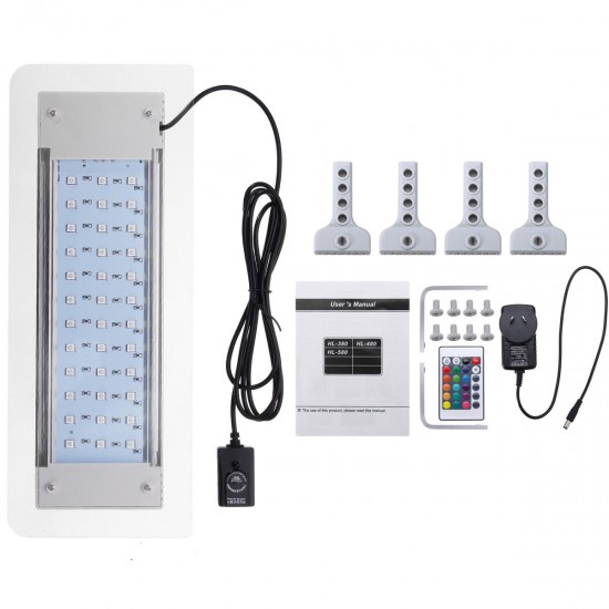 7.5W 36 LED RGB Remote Control Aquarium Light Lamp Fit for 30-52cm Fish Tank