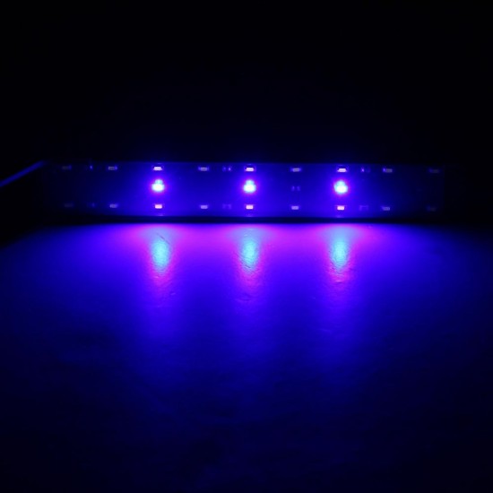 8W 33cm Blue & White LED Adjustable Aquarium Fish Tank Lamp Super Slim Clip On Light