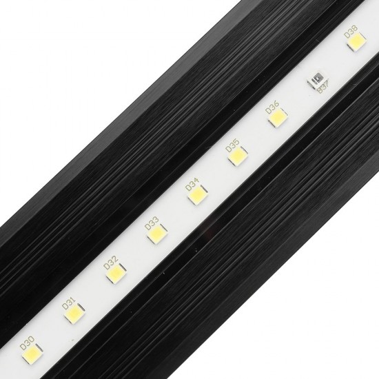 8W 50cm Adjustable 2835 LED Aquarium Fish Tank Super Slim Light Lamp Black