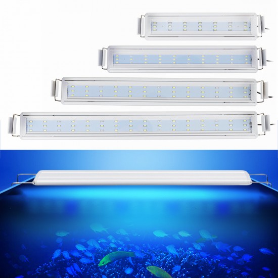 Aquarium Fish Tank EU Plug LED Light Over-Head Blue+White Lamp Plants Moon Lighting