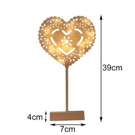 Battery Powered Star Christmas Tree Heart LED Night Light Table Lamp Home Decoration