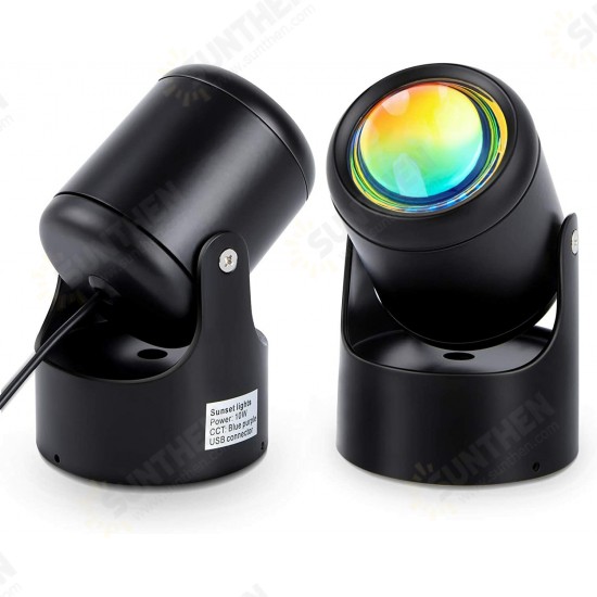 180° Rotation Sunset Projection LED Light Sunset Decor Photographic USB Night Light for Bedroom Living Room Home Party