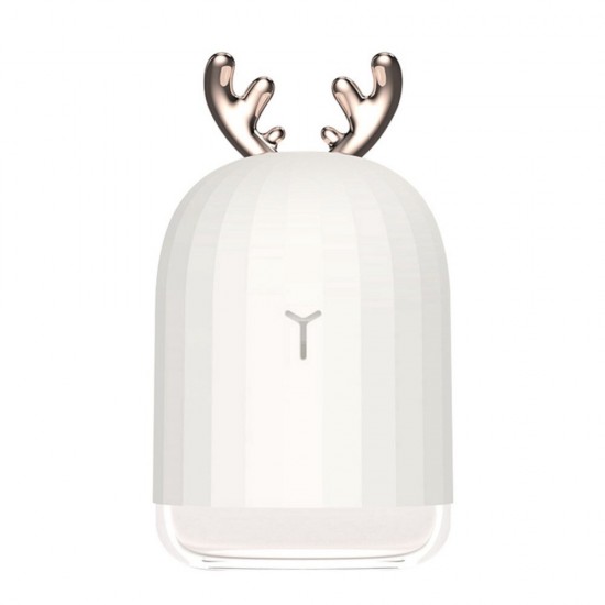 Cute White Deer / Pink Rabbit 220ML Humidifier Air Purifier USB Colorful Light for Home Office Car