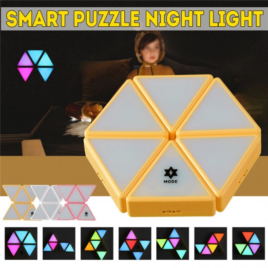 DC5V USB DIY Smart Puzzle Night Light Touch-sensitive Color-changing Toy