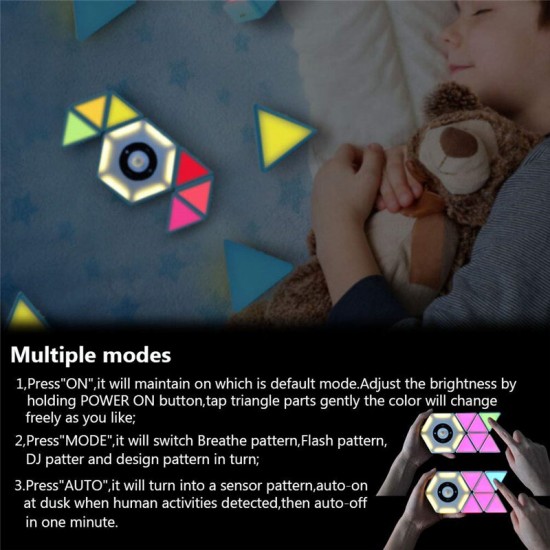 DC5V USB DIY Smart Puzzle Night Light Touch-sensitive Color-changing Toy
