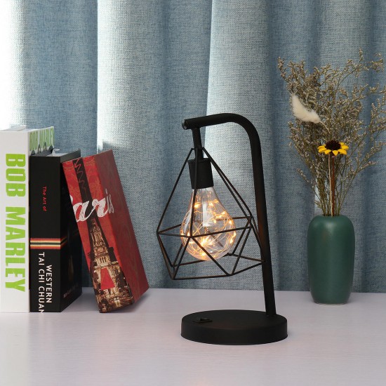 Diamond Shape PVC LED Night Light Modern Table Bedroom Home Indoor Decor Lamp