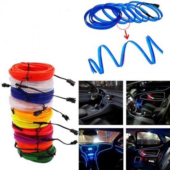 EL Wire Neon Light Flexible Rope Tube Auto Car Interior Decoration LED Strip Light Atmosphere Lamp