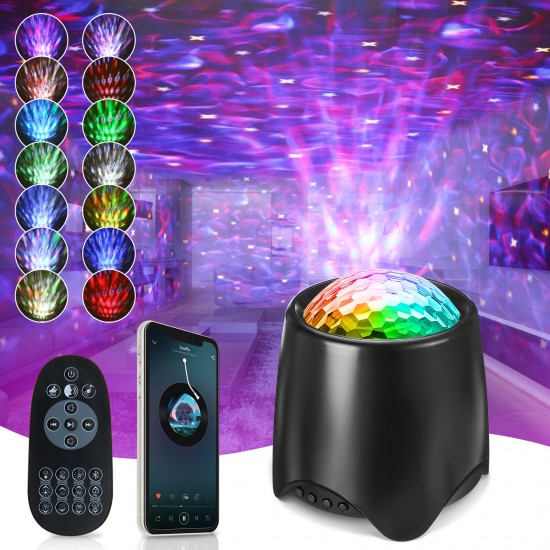 USB RGB LED Galaxy Projector Light Starry Sky Ocean Music Night Light with Remote Control