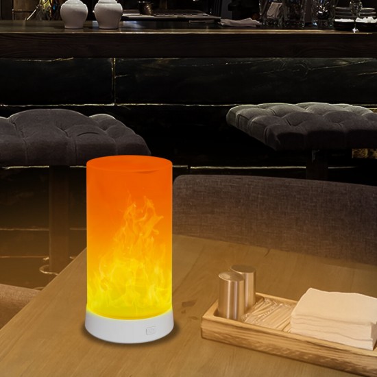 Flame Effect Light Decorative Table Lamp Night Light USB Charging Atmosphere Light for Restaurant Bar Bedroom Living Room